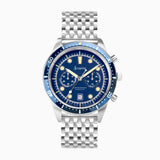 Accurist Dive Men's Chronograph Watch | Silver Case & Stainless Steel Bracelet with Windermere Blue Dial | 42mm