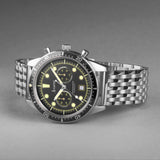 Accurist Dive Men's Chronograph Watch | Silver Case & Stainless Steel Bracelet with Black Dial | 42mm