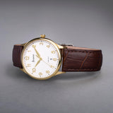 Accurist Classic Men'S Watch | Gold Case & Brown Leather Strap With White Dial | 37Mm | 73001