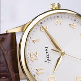 Accurist Classic Men'S Watch | Gold Case & Brown Leather Strap With White Dial | 37Mm | 73001