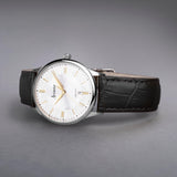 Accurist Classic Men's Watch | Silver Case & Black Leather Strap with Silver Dial | 37mm