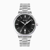 Accurist Classic Men's Watch | Silver Case & Stainless Steel Bracelet with Black Dial | 37mm