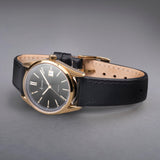 Accurist Everyday Ladies Watch | Gold Case & Black Leather Strap With Black Dial | 30Mm | 74001