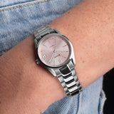 Accurist Everyday Ladies Watch | Silver Case & Stainless Steel Bracelet with Peony Pink Dial | 30mm
