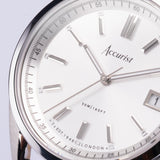 Accurist Everyday Unisex Watch | Silver Case & Black Leather Strap With Silver Dial | 36mm