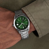 Accurist Everyday Unisex Watch | Silver Case & Stainless Steel Bracelet With Forest Green Dial | 36mm