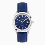 Accurist Everyday Men's Watch | Silver Case & Blue Leather Strap with Oxford Blue Dial | 40mm