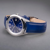 Accurist Everyday Men's Watch | Silver Case & Blue Leather Strap with Oxford Blue Dial | 40mm