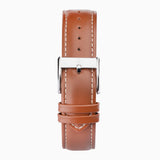 Accurist Everyday Men'S Watch | Silver Case & Brown Leather Strap With White Dial | 40Mm | 74011