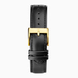 Accurist Everyday Men's Watch | Gold Case & Black Leather Strap with Black Dial | 40mm