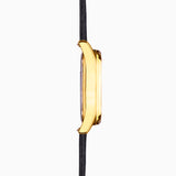 Accurist Everyday Men's Watch | Gold Case & Black Leather Strap with Black Dial | 40mm