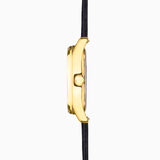 Accurist Everyday Men's Watch | Gold Case & Black Leather Strap with Black Dial | 40mm