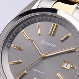 Accurist Everyday Men's Watch | Silver Case & Two Tone Stainless Steel Bracelet with Grey Dial | 40mm
