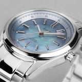 Accurist Everyday Solar Ladies Watch | Silver Stainless Steel Case & Bracelet with Blue Mother-of-Pearl Dial | 30mm