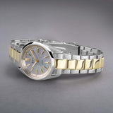 Accurist Everyday Solar Ladies Watch | Silver Stainless Steel Case & Two Tone Bracelet with Blue Mother-of-Pearl Dial | 30mm