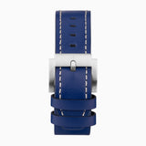 Accurist Aviation Men'S Watch | Silver Case & Blue Leather Strap With Windsor Blue Dial | 41Mm | 76001