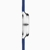 Accurist Aviation Men'S Watch | Silver Case & Blue Leather Strap With Windsor Blue Dial | 41Mm | 76001