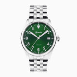 Accurist Aviation Men's Watch | Silver Case & Stainless Steel Bracelet with Forest Green Dial | 41mm