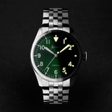 Accurist Aviation Men's Watch | Silver Case & Stainless Steel Bracelet with Forest Green Dial | 41mm
