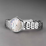 Accurist Dress Diamond Ladies Watch | Silver Stainless Steel Case & Bracelet with White Mother of Pearl Dial | 28mm
