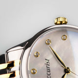 Accurist Dress Diamond Ladies Watch | Silver Stainless Steel Case & Two Tone Bracelet with White Mother of Pearl Dial | 28mm