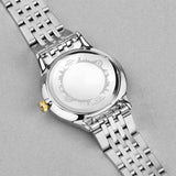 Accurist Dress Diamond Ladies Watch | Silver Stainless Steel Case & Two Tone Bracelet with White Mother of Pearl Dial | 28mm