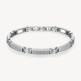 316L stainelss steel semi-stiff bracelet polished and satin steel.|BBC15
