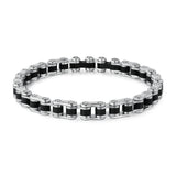 Polished  Semi-Stiff Bracelet With Satin-Finished Black Pvd Coating.|Bbc27