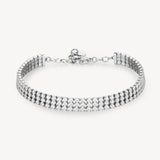 304 stainless steel tennis bracelet and clear cubic zirconia.|BEI093