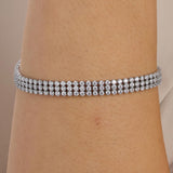 304 stainless steel tennis bracelet and clear cubic zirconia.|BEI093