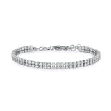 Tennis Bracelet With Clear Cubic Zirconia.|Bei096