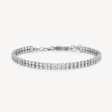 304 stainless steel tennis bracelet with clear cubic zirconia.|BEI096