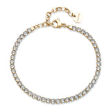 Tennis Bracelet, 14K Gold Pvd Coating With Clear Cubic Zirconia.|Bei100