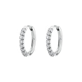 Small Hoop Earrings And Clear Cubic Zirconia.|Beie012
