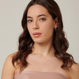 304 stainless steel small hoop earrings and clear cubic zirconia.|BEIE012