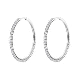 Big Hoop Earrings And Clear Cubic Zirconia.|Beie016