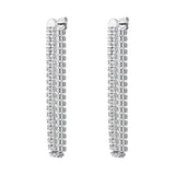 Pendant Earrings And Clear Cubic Zirconia.|Beie029