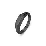 Signet Ring With Ruthenium Color Pvd Coating. | Bgf32E