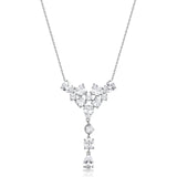 Choker Necklace With Clear Round, Cushion, And Pear Cubic Zirconia Pendant. | Big04