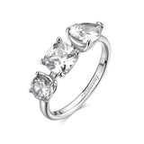 Ring With Clear Cubic Zirconia Square, Cushion, And Pear. | Big31D