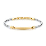 Bracelet With 14K Gold Pvd Coating And Central Plate. | Bii17