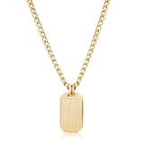 Necklace And Gold Finishes With Tag Pendant.