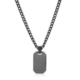 Necklace And Ruthenium Color Pvd Coating With Tag Pendant.|Bik03