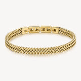 316L stainless steel chain bracelet and 14K gold pvd coating.|BIK100