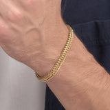 316L stainless steel chain bracelet and 14K gold pvd coating.|BIK100