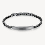 316L stainless steel bracelet and ruthenium color pvd coating.|BIK13