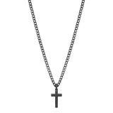 Necklace And Ruthenium Finishes With Cross Shaped Pendant. | Bik20Xl