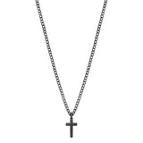 Necklace And Ruthenium Finishes With Cross Shaped Pendant. | Bik20Xl