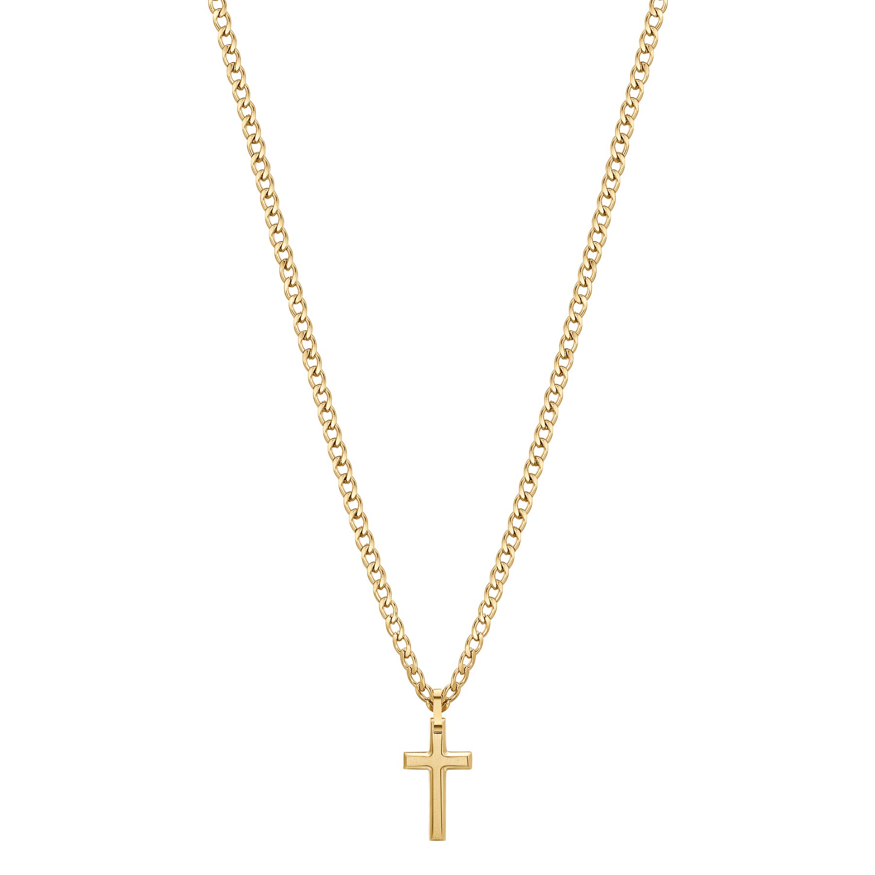 Necklace And Gold Finishes With Cross Shaped Pendant. | Bik30Xl