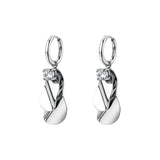 Hoop Earrings With Pendants And Crystal. | Bom21